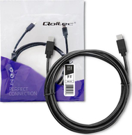 Kabllo USB Qoltec USB-C në USB-C, 3m, e zezë