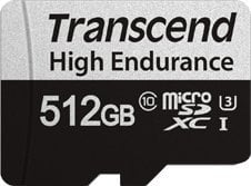 Kartë memorie Transcend High Endurance 350V, 512GB, microSDXC CL10 UHS I