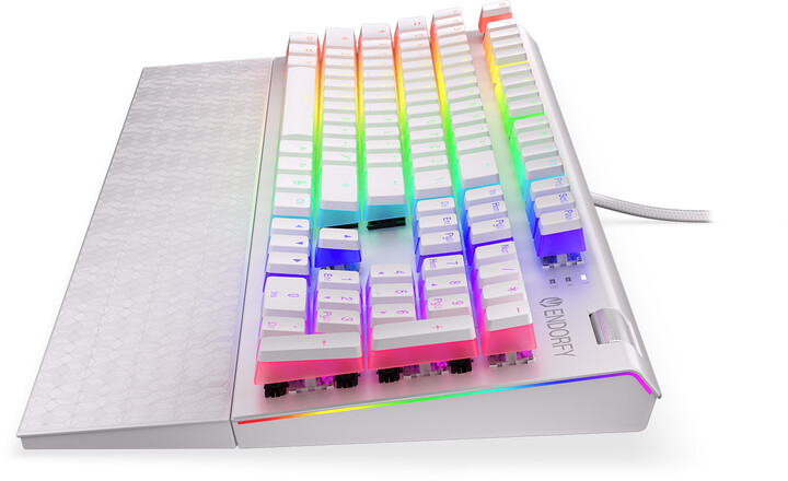 Tastierë Endorfy Omnis Pudding Onyx White Blue, Kailh Blue, US, e bardhë