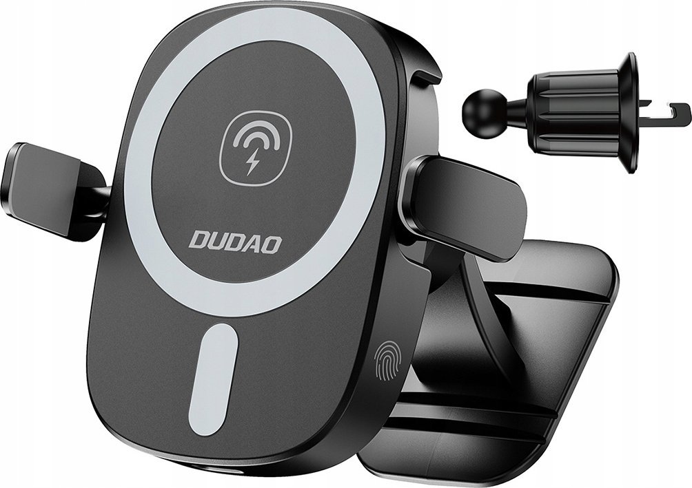 Mbajtës telefoni për makinë Dudao FW11, karikues me valë 15W, i zi