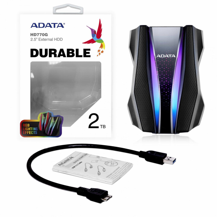 Disk i jashtëm ADATA HD770G, 1TB, i zi