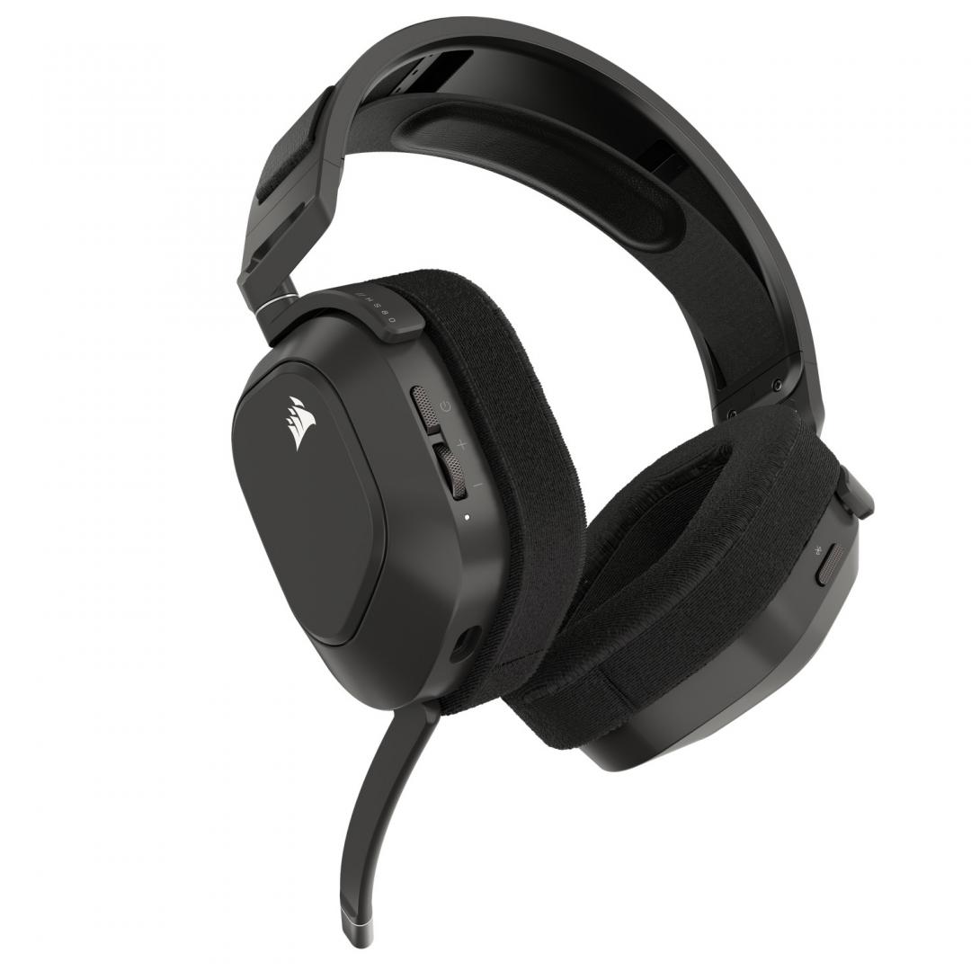 Kufje gaming Corsair HS80 MAX Wireless, RF dhe Bluetooth, 24 orë bateri, Steel Grey 2