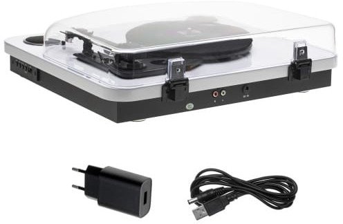 Gramafon me Bluetooth, 3 shpejtësi, USB, i zi