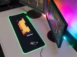 Mousepad gaming Tracer GameZone Maxi RGB, XXL 80 x 30 cm, ndriçim RGB, i zi