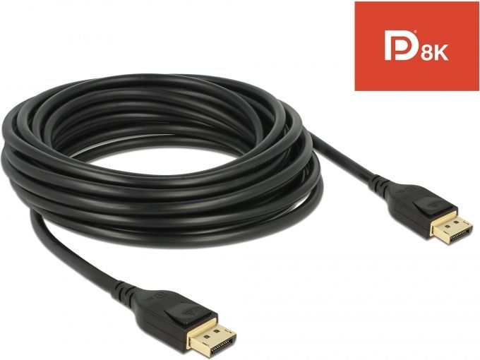 Kabllo Delock DisplayPort - DisplayPort, 5m, e zezë