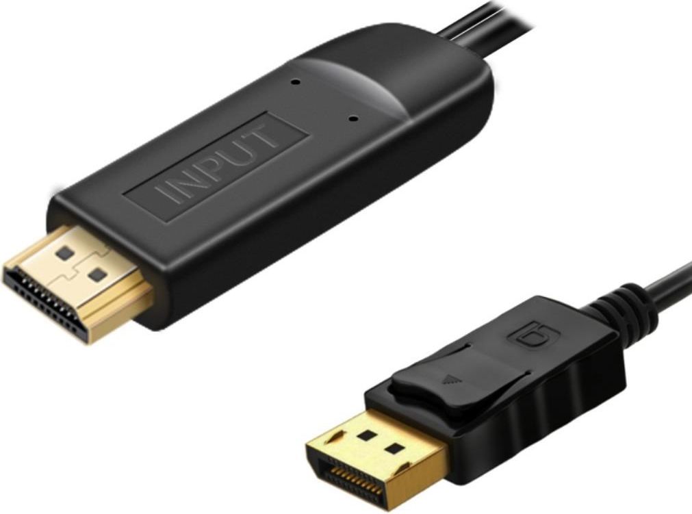 Kabllo PremiumCord DisplayPort në HDMI, 2m, 4K, i zi