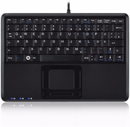 Tastierë Perixx PERIBOARD-510H Plus, me kabllo USB, touchpad i integruar, layout UK, e zezë