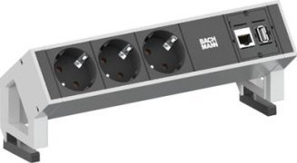 Zgjatim tavoline Bachmann DESK 2 902.301, 3 dalje, USB LAN HDMI, i bardhë