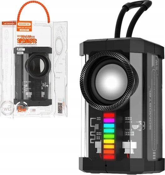 Altoparlant Bluetooth Somostel H607, stereo pairing, transparent