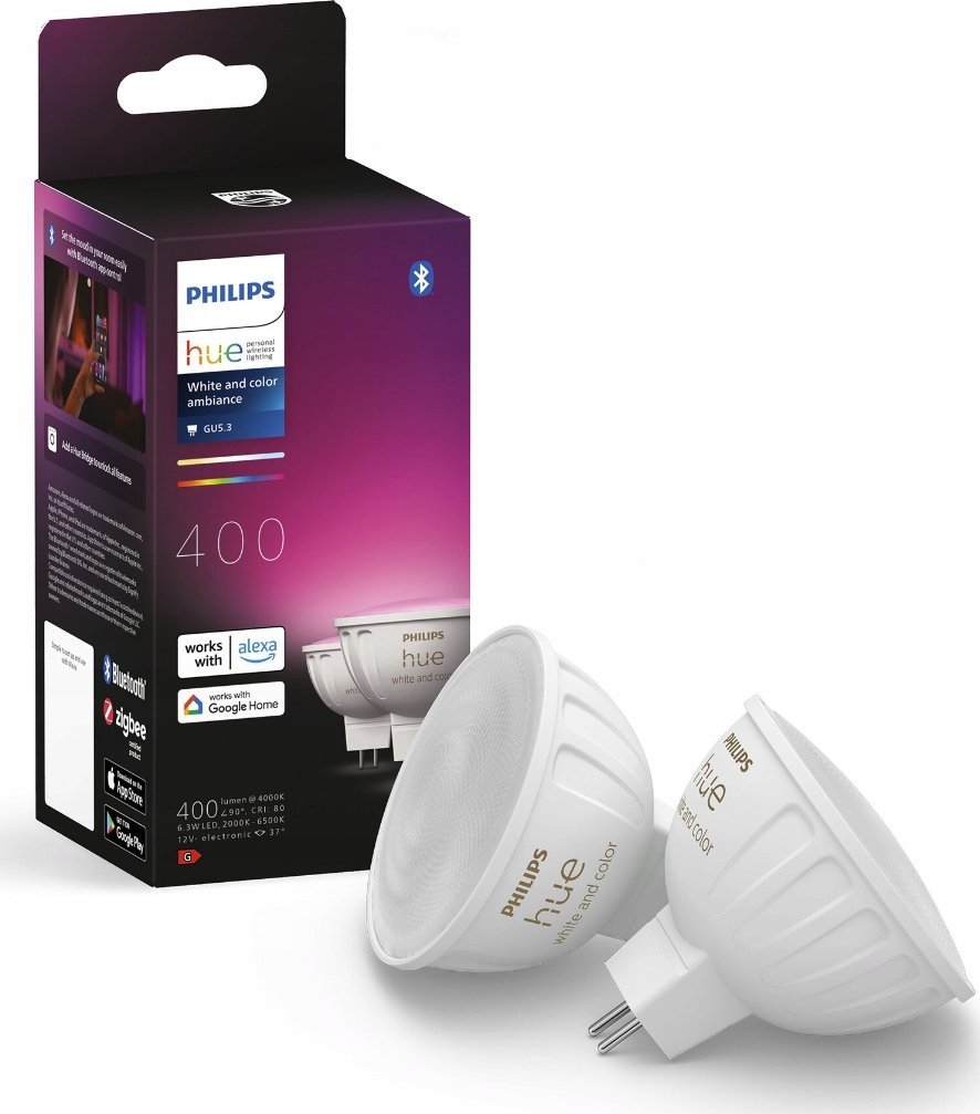 Llambë inteligjente Philips Hue 8719514491649, LED, 16M ngjyra, Bluetooth