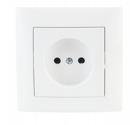 Ѕиден приклучок Wesa Single Socket, без заземјување, бел