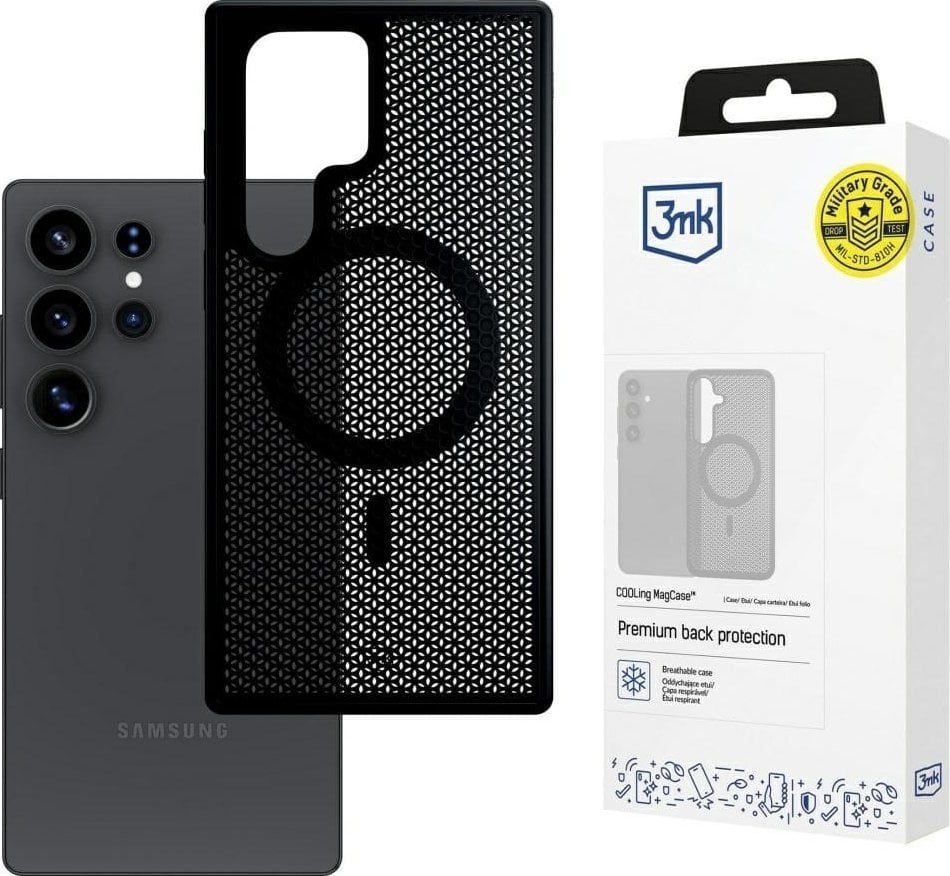 Mbulesë telefoni 3MK COOLing MagCase për Samsung Galaxy S25 Ultra, MagSafe, transparente