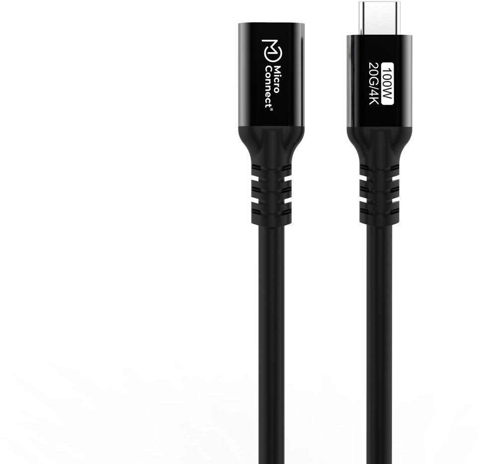 Kabllo USB C Microconnect Premium 3.2 Gen 2x2, 1m, e zezë