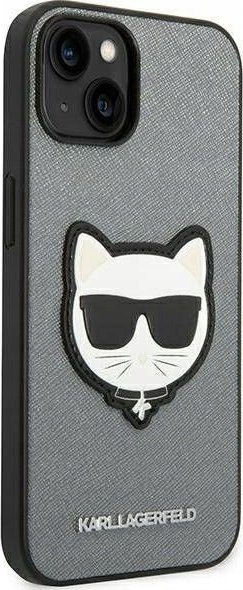 Mbulesë telefon Karl Lagerfeld iPhone 14 Plus Choupette, argjendi