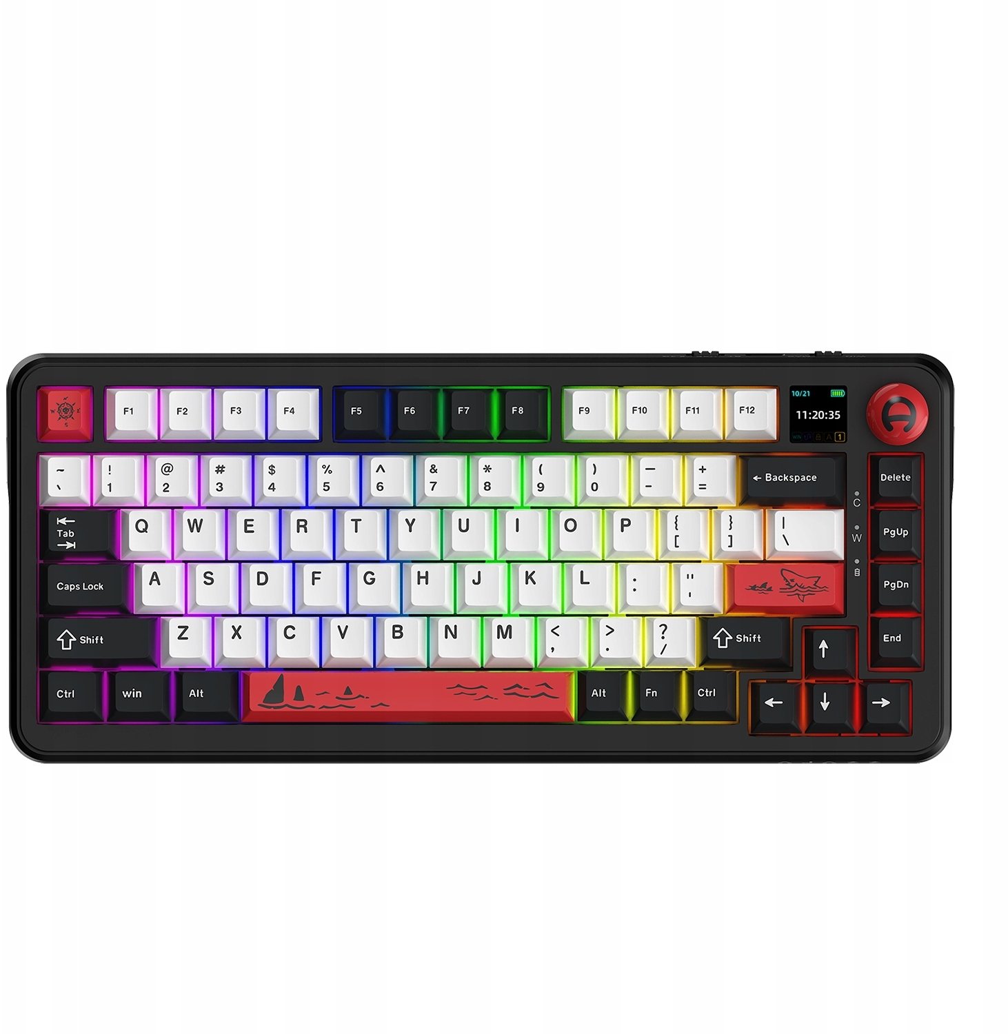 Tastierë mekanike Ajazz AK820 MAX PLUS, triple mode, RGB, e zezë