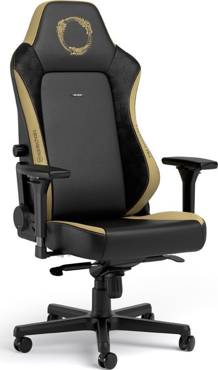Karrige lojërash noblechairs HERO The Elder Scrolls Online Edition, lëkurë PU, mbështetëse 4D, e zezë ari