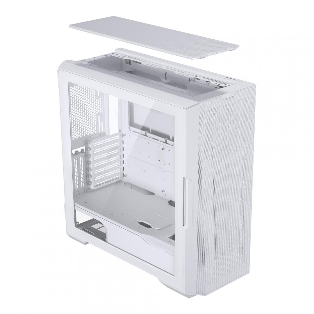 Kase PC Phanteks Eclipse G500A DRGB, xham i temperuar, 3 ventilatorë 140mm ARGB, e bardhë