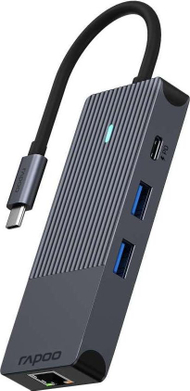 Dok USB C Rapoo UCM 2004, 7 porta, trup alumini, gri