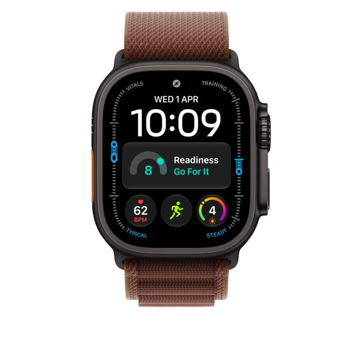 Apple Watch 49mm Burgundy Alpine Loop, Medium, Black Titanium Finish