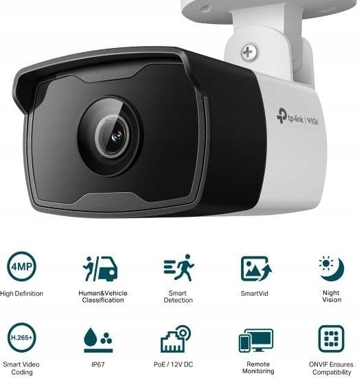 Kamerë sigurie TP-Link VIGI C340I, 4MP, 2.8mm, IP67, e bardhë