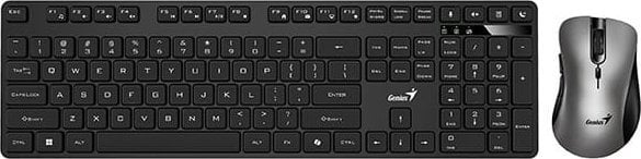Set tastierë dhe maus Genius KM-8216S Copilot, pa tela, optik 1600 DPI, i zi