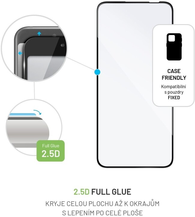 Xham mbrojtës FIXED Full-Cover për Samsung Galaxy A54 5G, i zi