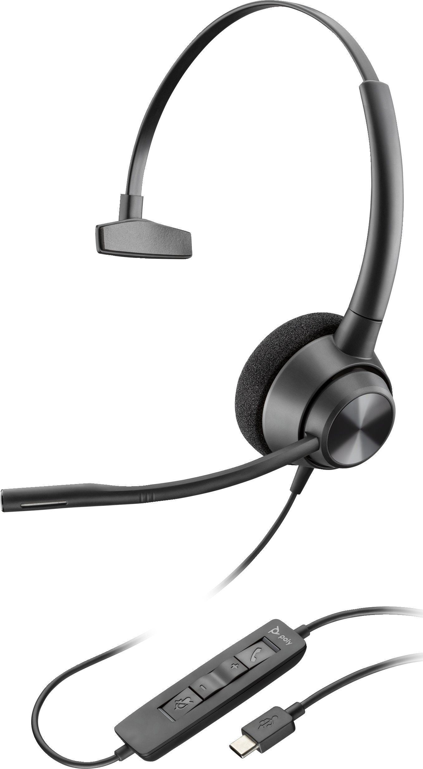 Kufje me mikrofon HP Poly EncorePro 310, USB C, mono, të zeza