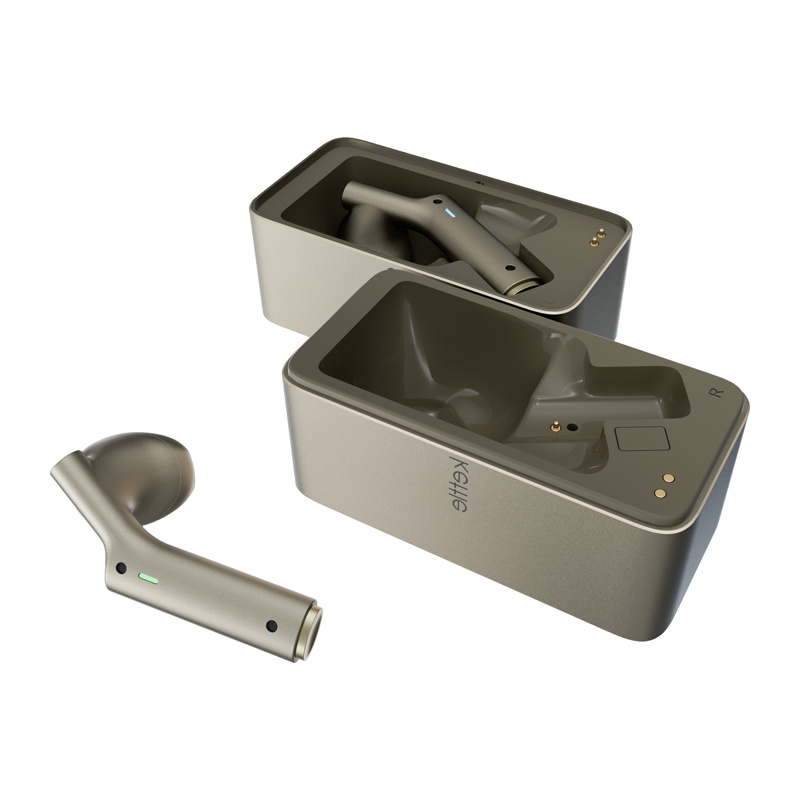 Kufje wireless Timekettle W4 AI Interpreter, përkthim simultan, me kuti karikimi, ngjyrë gold