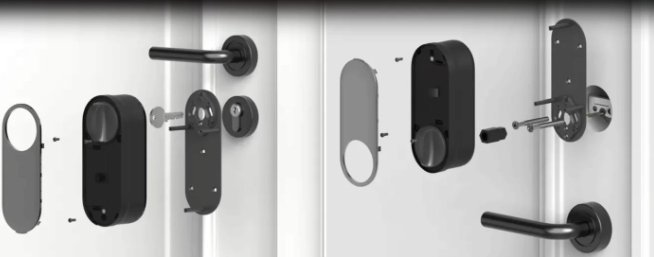 Bravë inteligjente Easygates Aqara Smart Lock U200 Kit, pa çelës, IPX5, argjendtë