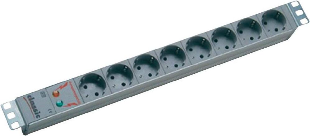 Prizë zgjatuese Bachmann 19", 8x Schuko, 2m, argjendtë