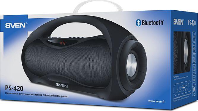 Altoparlant Bluetooth Sven PS-420, portativ, me USB dhe microSD, i zi