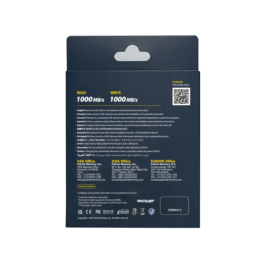 SSD i jashtëm Patriot Transporter Lite, 512GB, USB 3.2 Gen 2, i zi