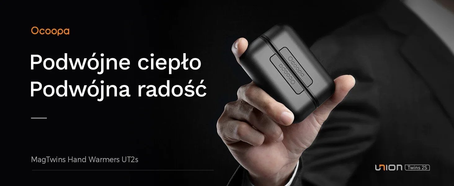 Ngrohës elektrik për duar Ocoopa UT2s, 4 nivele nxehtësie, bateri deri 8 orë, i zi