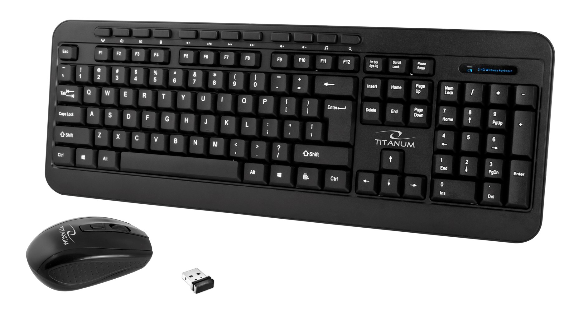 Set tastierë dhe maus Esperanza TK108, Wireless, USB, e zezë