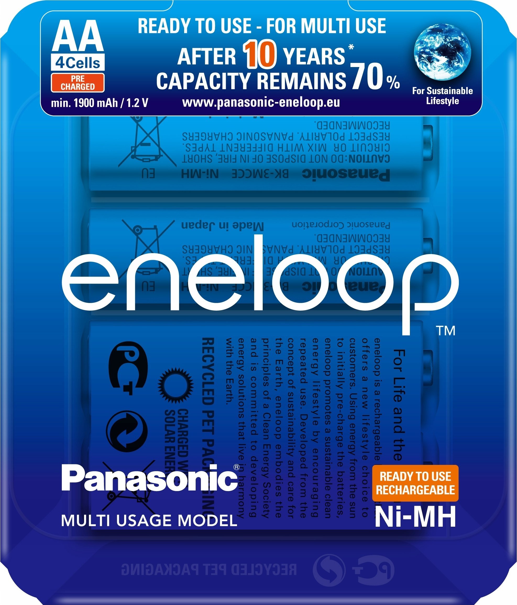 Bateri rikarikueshme Panasonic Eneloop AAA BK-4MCCE, 750mAh, NiMH, 1.2V