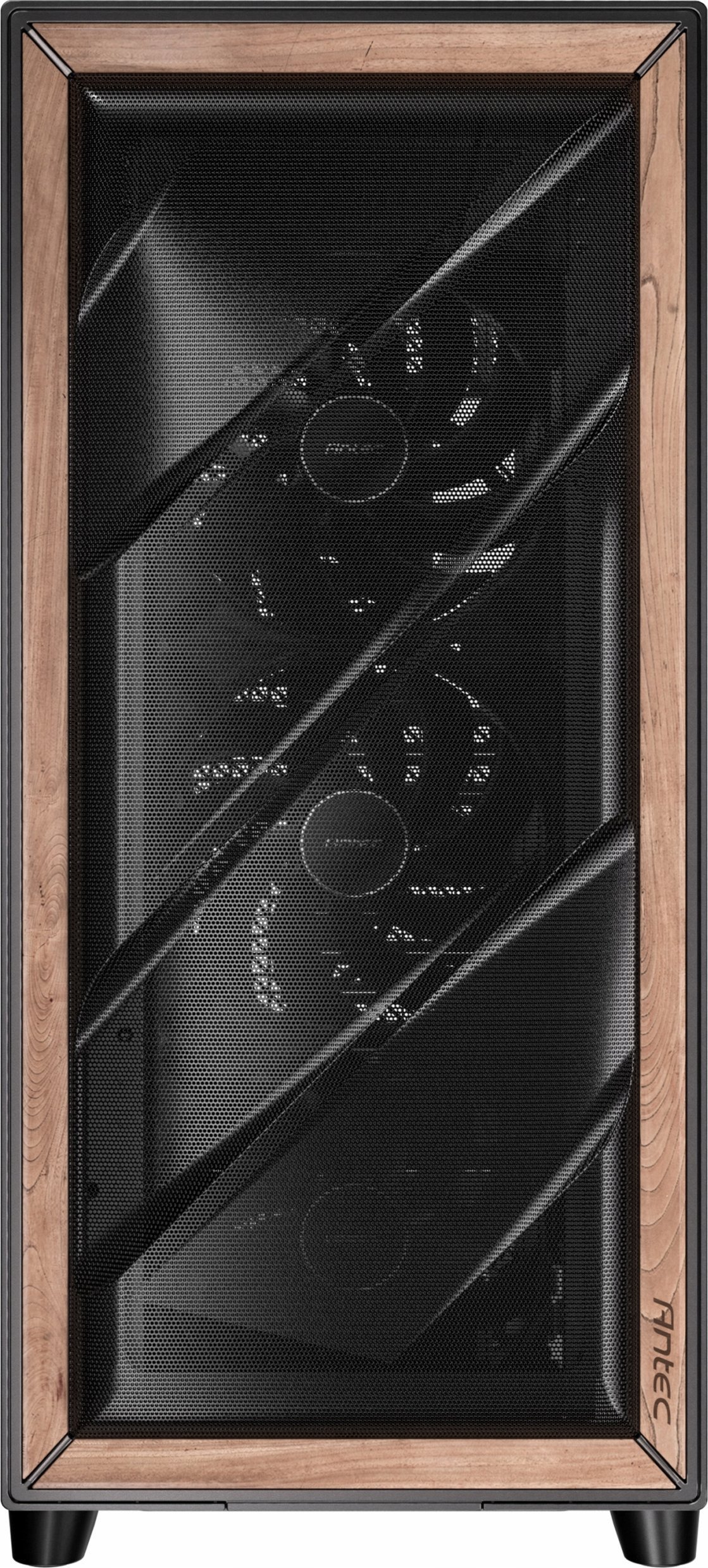 Kuti kompjuteri Antec FLUX PRO EUV, Full Tower, me ekran temperature, e zezë me dru