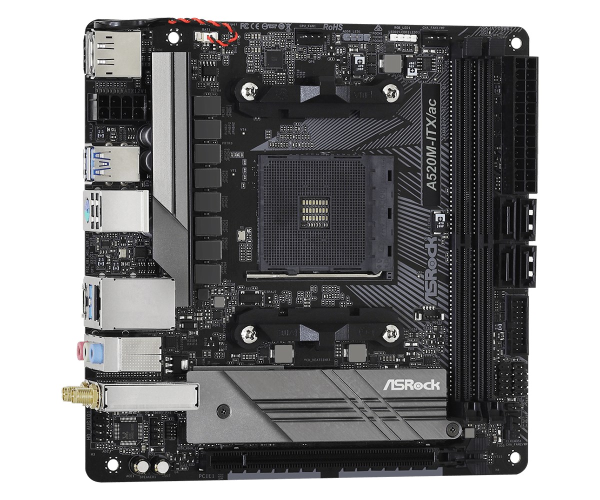 Pllakë amë ASRock A520M ITX AC, Mini ITX, WiFi AC, e zezë