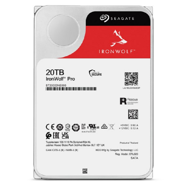 Hard Disk Seagate IronWolf Pro, 20 TB, 3.5", 7200 rpm, 256 MB Cache