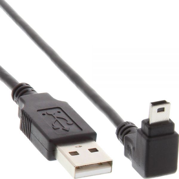 Kabllo USB InLine 34210, USB A në mini USB, 1 m, e zezë