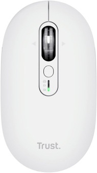 Maus wireless Trust Seron Hypscroll Slim, ergonomik, nano USB, i bardhë