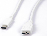 Kabllo USB LMP USB C në microUSB, 1m, USB 3.0, e bardhë