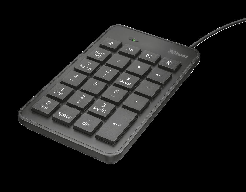 Tastierë numerike Trust Xalas 22221, USB, kompakte, e zezë