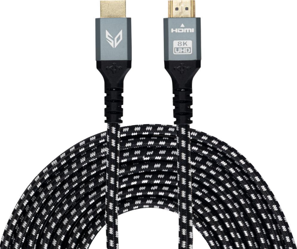 Kabllo HDMI SteelDigi Puccoon 2.1, 3m, 8K UHD, e zezë