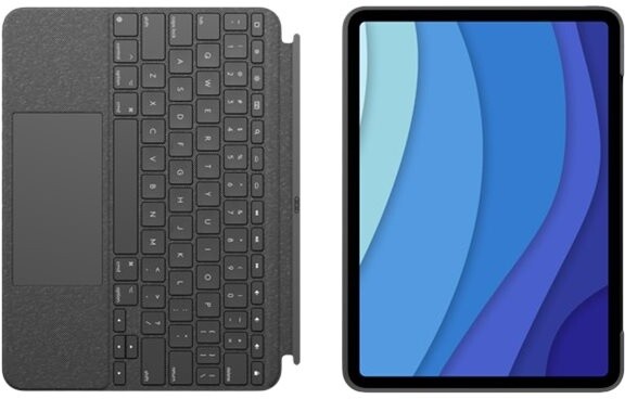 Mbrojtëse Logitech me tastierë për Apple iPad Pro 11 "(gjenerata 1, 2, 3), US, e hirtë