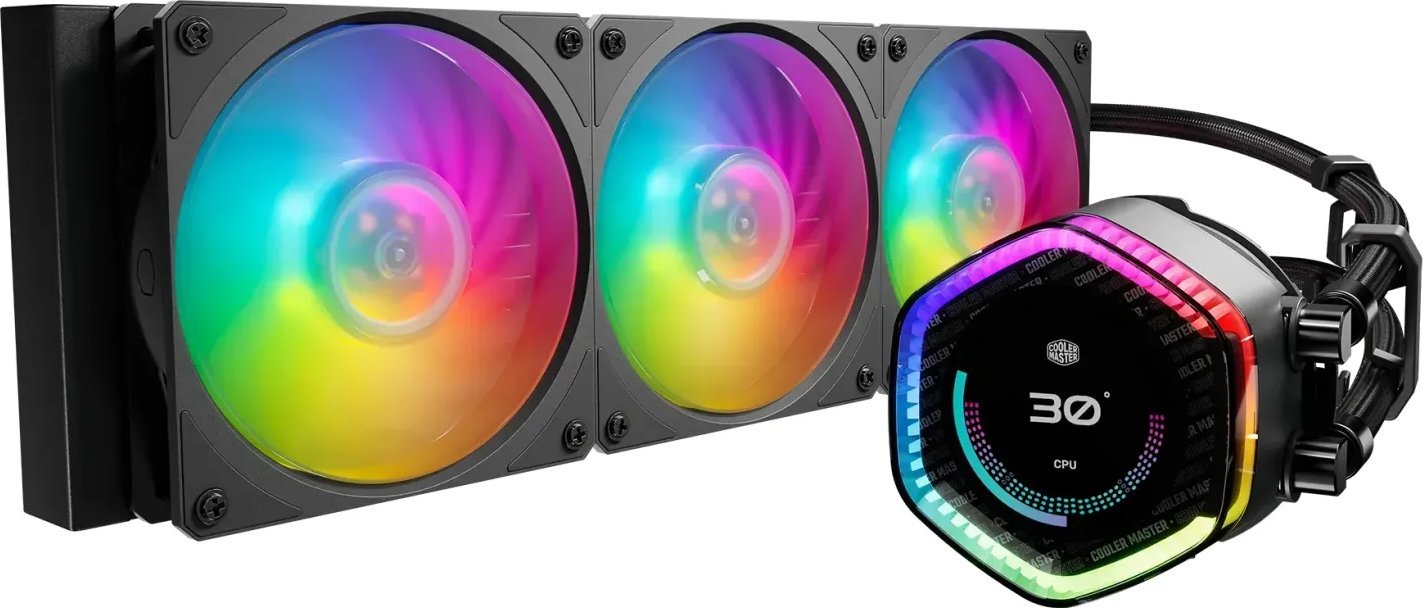 Ладилник за процесор со вода Cooler Master MasterLiquid 360 ION, радијатор 360 mm, 3x 12 cm ARGB, црн