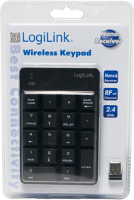 Tastierë LogiLink ID0120, numerike, wireless, US, e zezë