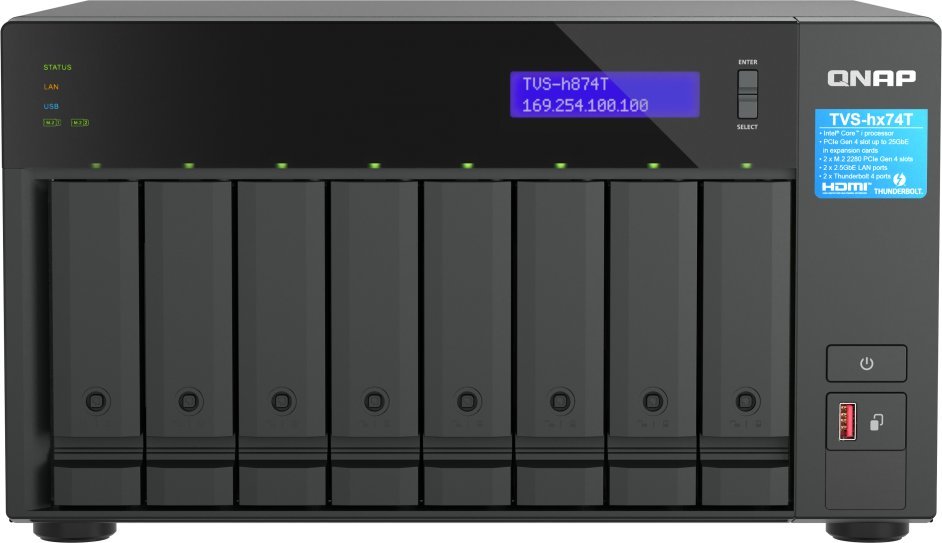Server skedarësh Qnap TVS h874T, Intel Core i7, 32GB RAM, gri