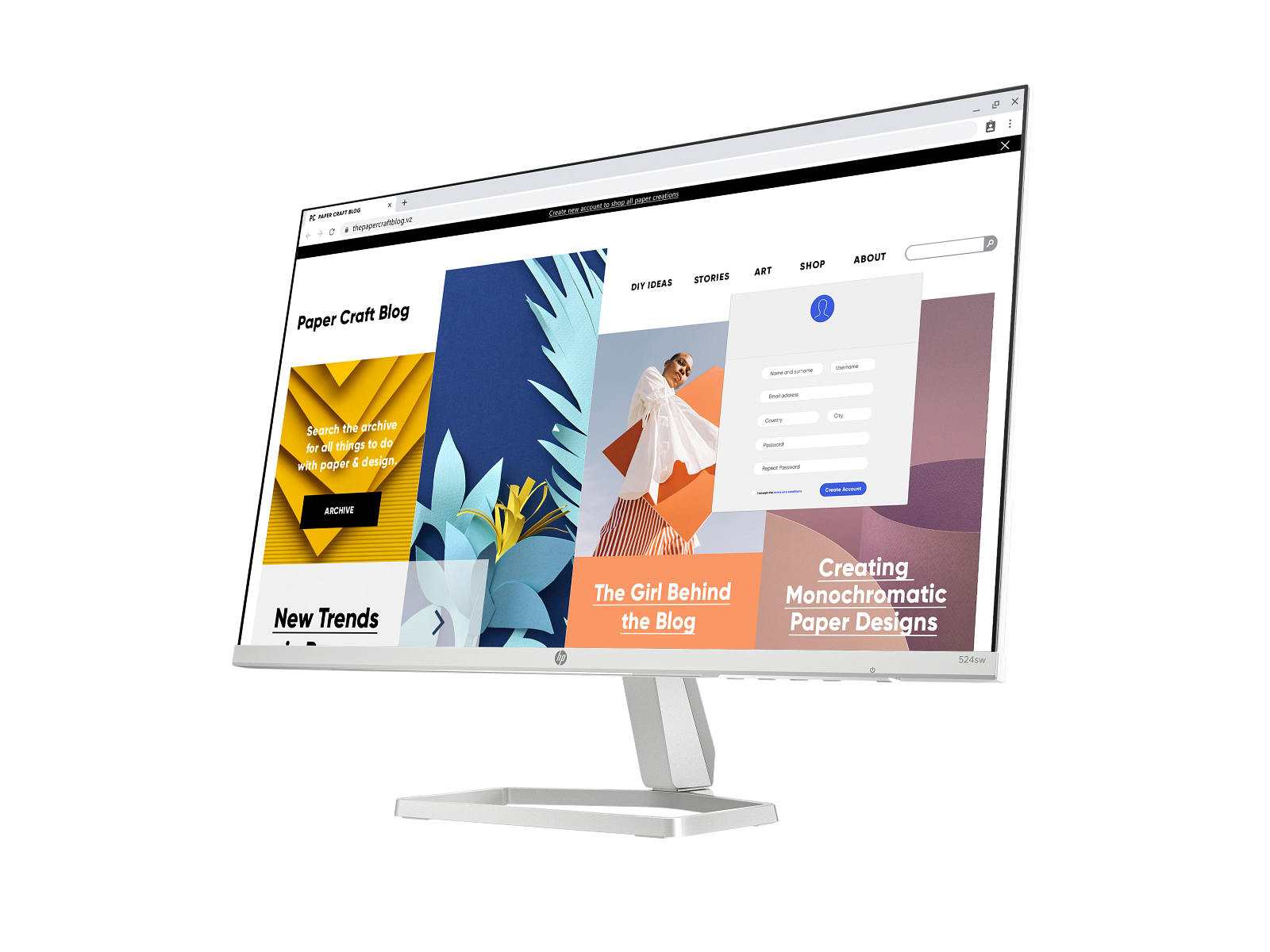 Monitor HP Series 5 524sw, 23.8" FHD, 100Hz, i bardhë