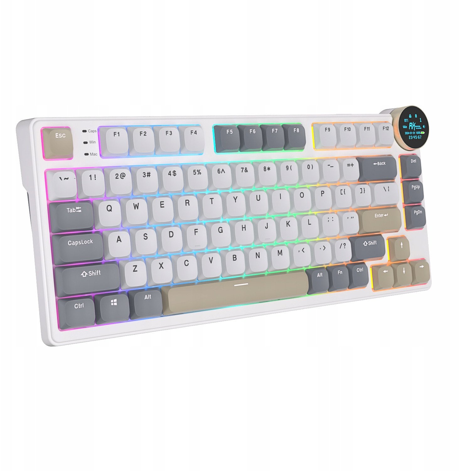 Tastierë gaming Royal Kludge RK N80, mekanike low profile, RGB, wireless Bluetooth USB C, e zezë
