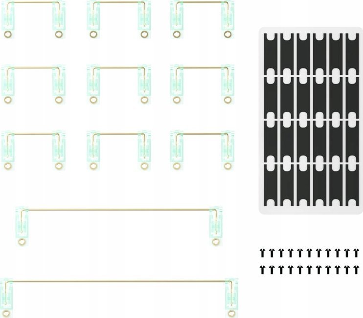 Set stabilizuesish PCB për tastierë mekanike, vida, najlon me tela të veshur me ar, shumëngjyrësh